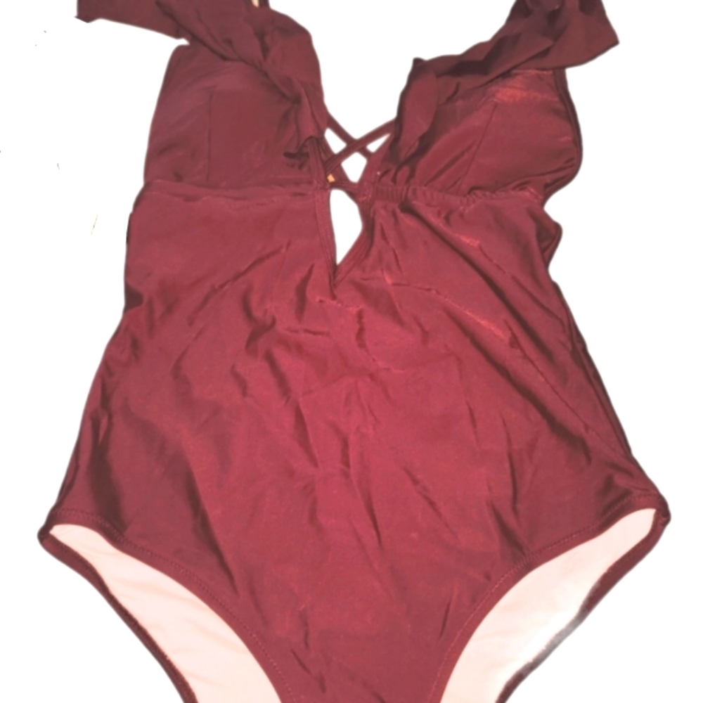 NWT 1 Pc. Burgundy SwimSuit